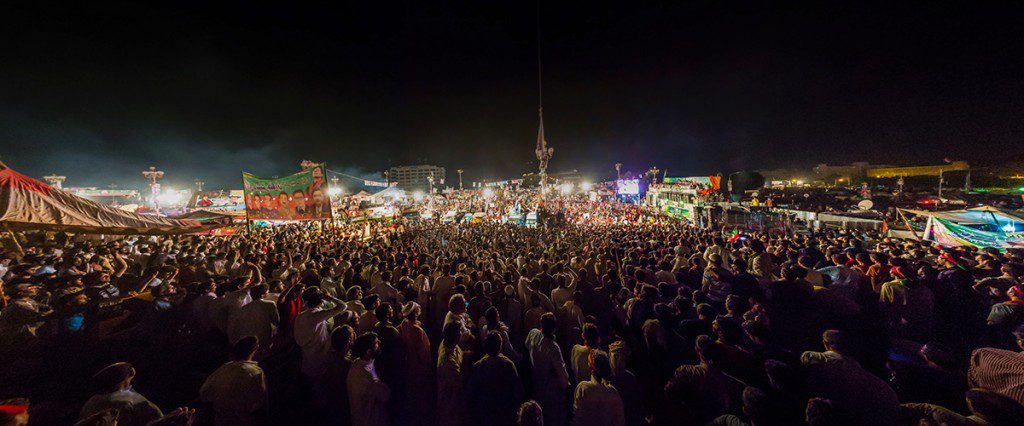 Sit in at Islamabad. Called Azadi Dharna. 