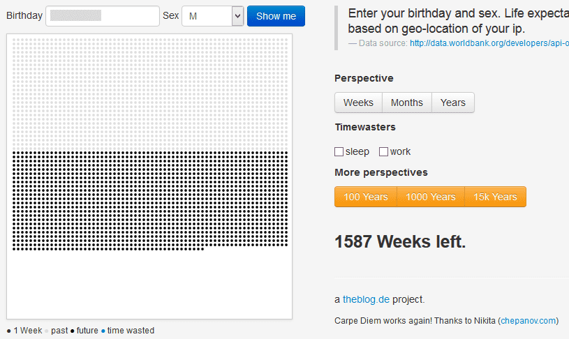 Statistically, people my age have lived more than half their lives...